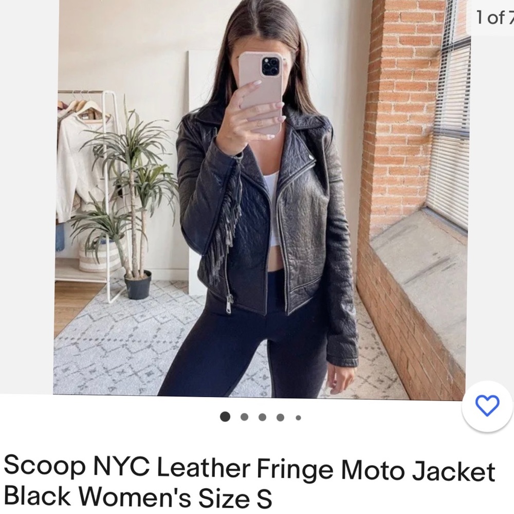 Scoop leather jacket size S